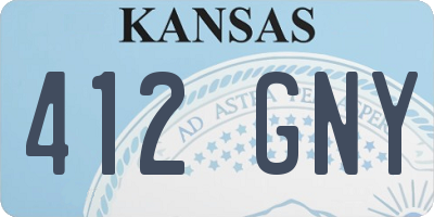 KS license plate 412GNY