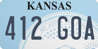 KS license plate 412GOA