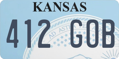KS license plate 412GOB