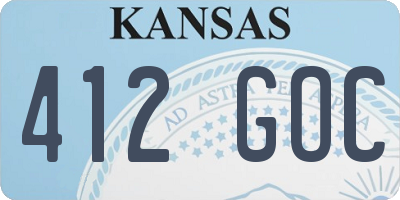 KS license plate 412GOC