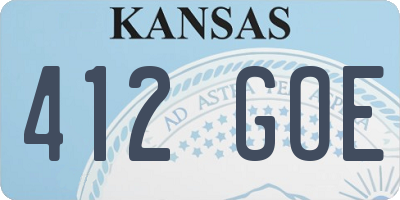 KS license plate 412GOE