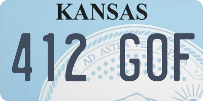 KS license plate 412GOF