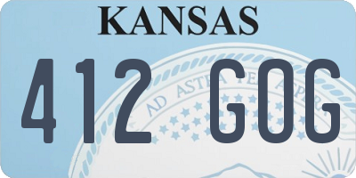 KS license plate 412GOG