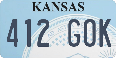 KS license plate 412GOK