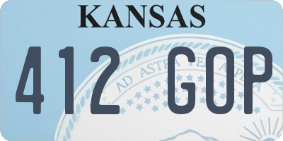 KS license plate 412GOP