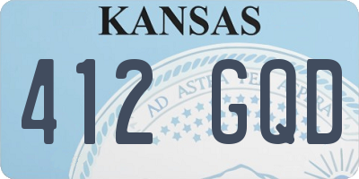 KS license plate 412GQD