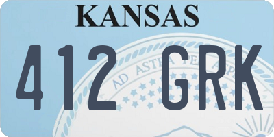 KS license plate 412GRK