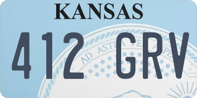 KS license plate 412GRV