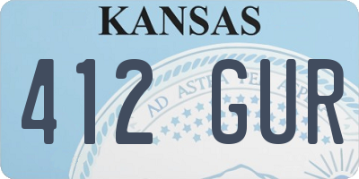 KS license plate 412GUR