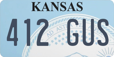 KS license plate 412GUS