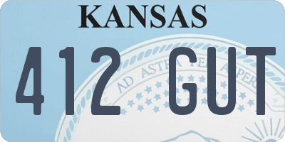 KS license plate 412GUT