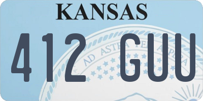 KS license plate 412GUU