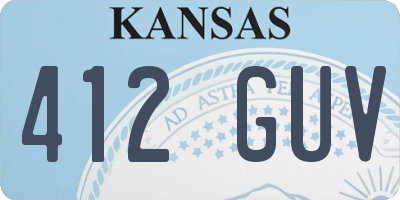 KS license plate 412GUV
