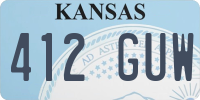 KS license plate 412GUW
