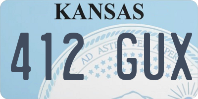 KS license plate 412GUX