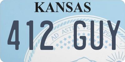 KS license plate 412GUY