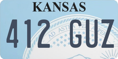KS license plate 412GUZ