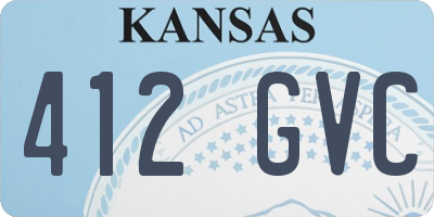 KS license plate 412GVC