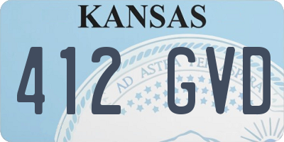 KS license plate 412GVD
