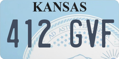 KS license plate 412GVF