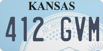 KS license plate 412GVM