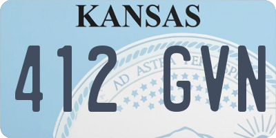 KS license plate 412GVN