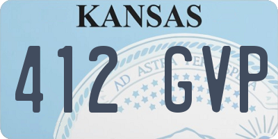KS license plate 412GVP