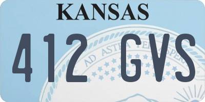 KS license plate 412GVS