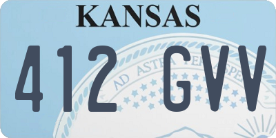 KS license plate 412GVV