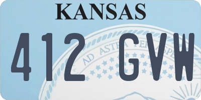 KS license plate 412GVW