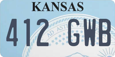 KS license plate 412GWB