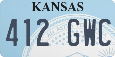 KS license plate 412GWC