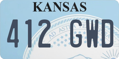 KS license plate 412GWD