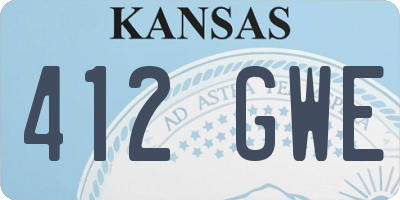 KS license plate 412GWE