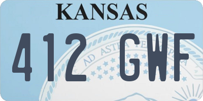 KS license plate 412GWF
