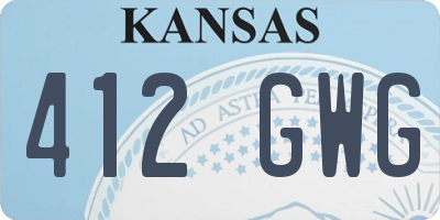 KS license plate 412GWG