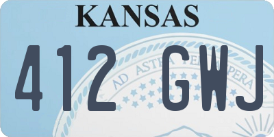 KS license plate 412GWJ