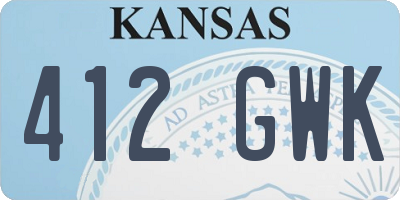 KS license plate 412GWK