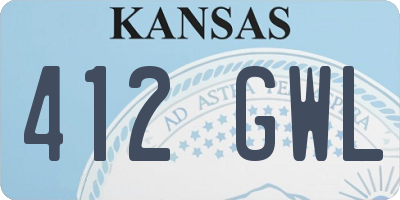 KS license plate 412GWL