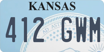 KS license plate 412GWM