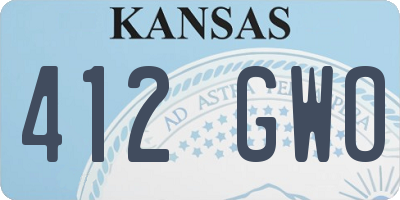 KS license plate 412GWO