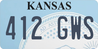 KS license plate 412GWS