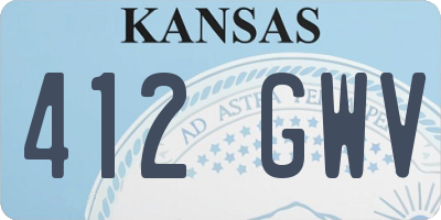 KS license plate 412GWV