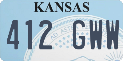 KS license plate 412GWW