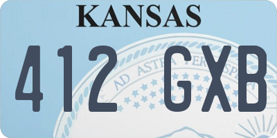 KS license plate 412GXB