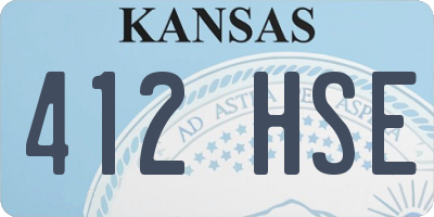KS license plate 412HSE