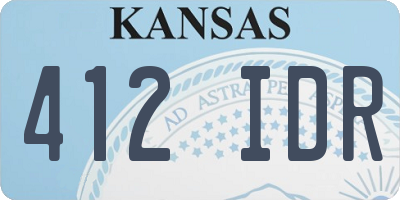 KS license plate 412IDR