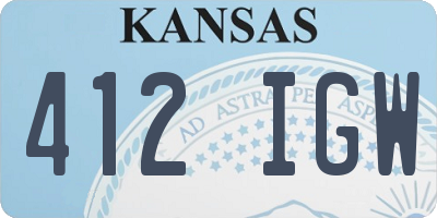 KS license plate 412IGW