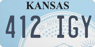 KS license plate 412IGY