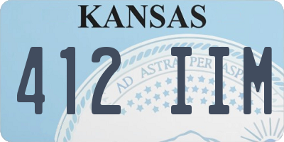 KS license plate 412IIM